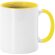 Taza de cerámica lisa para sublimacón interior de color amarilla personalizado