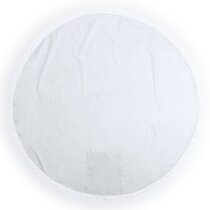 Esterilla redonda con bolsillo blanca grabada