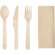 Set cubiertos madera natural Grinox con servilleta