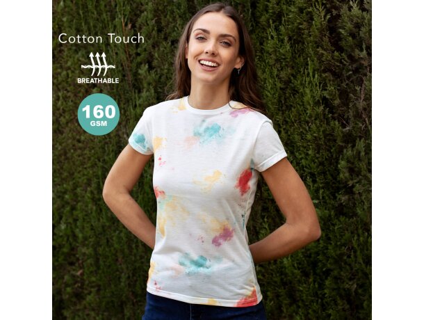 Camiseta Hearvin mujer poliéster tacto algodón transpirable detalle 1