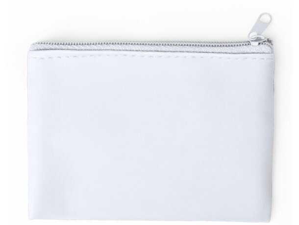 Monedero liso microfibra blanca personalizada