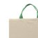 Bolsa de algodón orgánico con asas verdes detalle 2