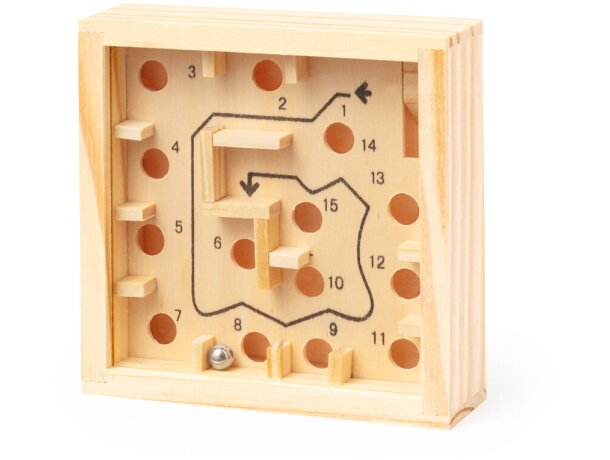 Juego de habilidad Bucher en madera natural con laberinto detalle 2