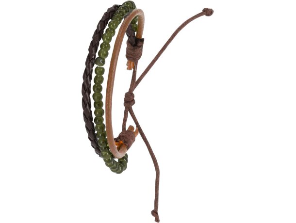 Pulsera Sonja de piel con cuentas de vidrio y cierre ajustable detalle 5