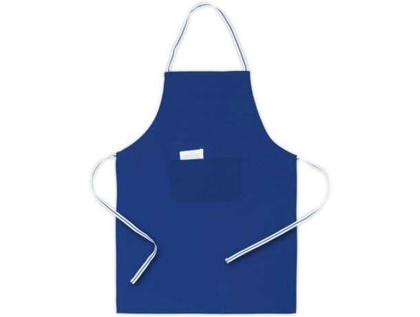 Delantal azul grabado