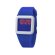 Reloj con diseño moderno y correa de silicona personalizado azul