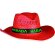 Sombrero de colores en paja rojo barato