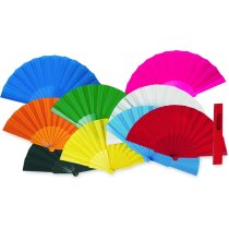 Abanico de tela con varillas de plástico personalizada Abanico de tela con varillas de plástico personalizada