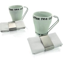 Juego de café con dos tazas y dos servilletas personalizada Juego de café con dos tazas y dos servilletas personalizada