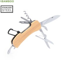 Navaja personalizable 9 funciones y mango de madera