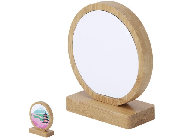 Placa sublimación bambú Farnes con imán detalle 1