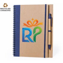 Libreta ecológica personalizada con bolígrafo de cartón reciclado Tunel