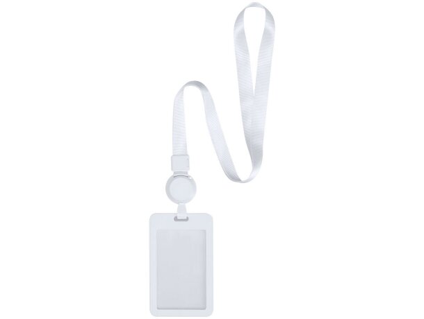 Identificador lanyard Berbom con cuerda extensible y clip detalle 2