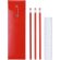 Estuche de cuatro piezas con regla personalizado rojo