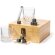 Set de whisky en estuche de madera con 2 vasos y cubitos