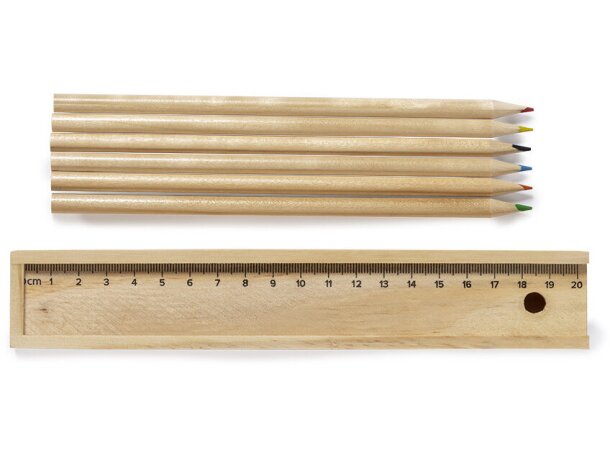 Caja Dragon de madera con tapa y con lápices