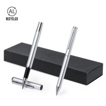 Set Darma bolígrafo roller aluminio reciclado GRS
