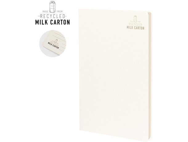Libretas ecológicas con tapas blandas Agnila hechas de cartones de leche detalle 1
