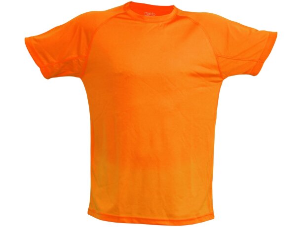 Camiseta en poliester 135 gr unisex tecnic plus naranja fluorescente