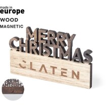 Imán de nevera de madera merry christmas