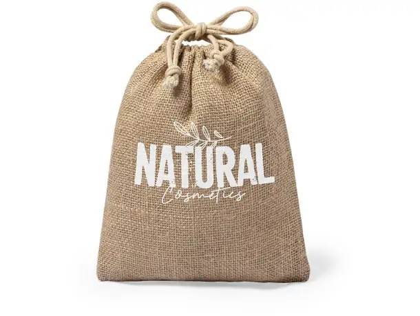 Bolsa yute natural con cordón sostenible resistente 260gsm