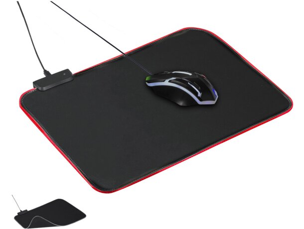 Alfombrilla gamer Higgins con iluminación LED RGB multicolor detalle 1