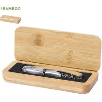 Sacacorchos Flomek bambú natural con estuche