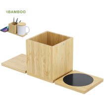 Lapicero multifunción Deblik bambú con cargador