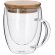 Taza térmica Helmar de cristal borosilicato con tapa de bambú detalle 2