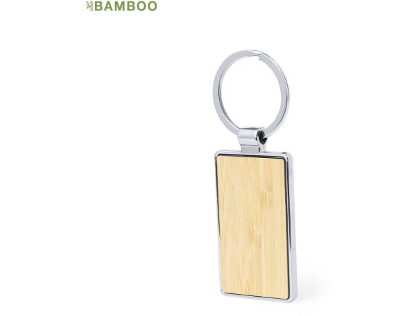 Llaveros originales en formato rectangular o redondo bambú Arixon detalle 1