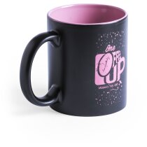 Taza cerámica negro y color rosa Taza cerámica negro y color rosa