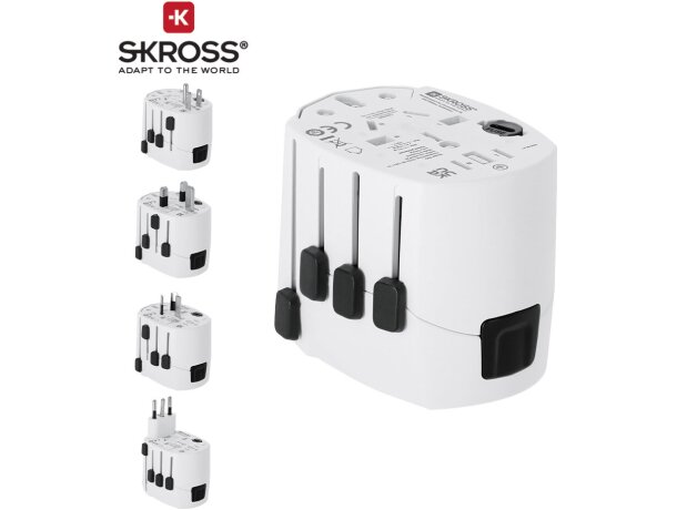 Adaptador viaje universal Skross Pro 3-Pole multirregión detalle 1