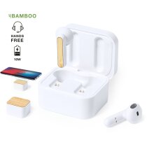 Auriculares Bluetooth Billins con base bambú