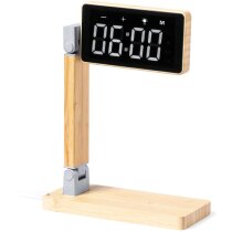 Reloj Edres bambú cargador inalámbrico 15W táctil