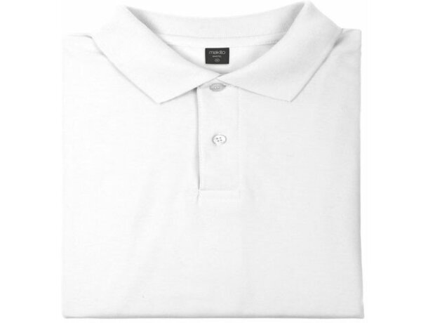 Polo manga corta unisex blanco 180 gr personalizado