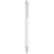 Puntero con bolígrafo y detalles en plata blanco personalizado