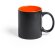Taza cerámica negro y color Naranja