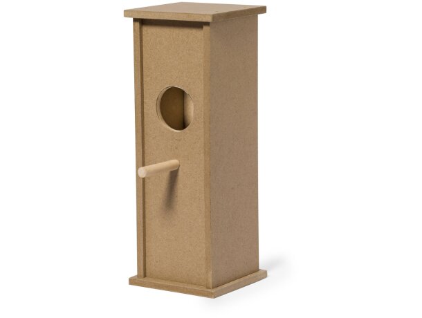 Caseta para pájaros Fenyx de madera natural colgante detalle 2