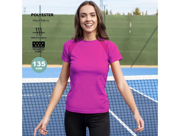 Camisetas de mujer transpirable poliéster 135 g/m2 Tecnic Sappor detalle 1