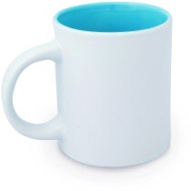 Taza de cerámica blanca con interior de color para calca vitrificable Taza de cerámica blanca con interior de color para calca vitrificable