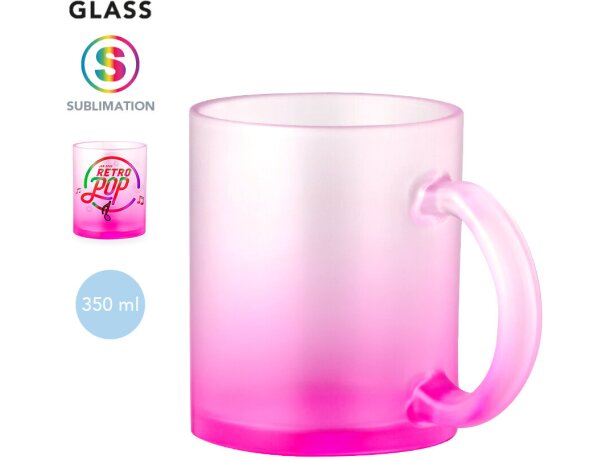 Taza de cristal acabado mate 350ml Osaka detalle 1