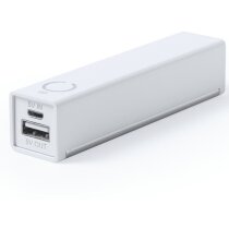 Power bank con soporte móvil personalizado blanco Power bank con soporte móvil personalizado blanco