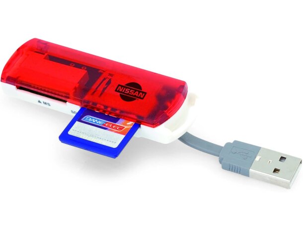 Lector de cinco tarjetas rojo personalizado