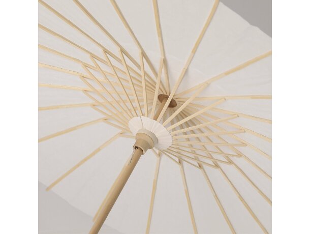 Sombrilla Zalea de madera natural con mango brillante 58cm detalle 6