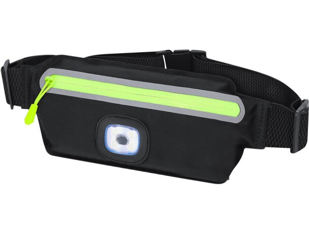 Riñonera Jotham con linterna LED integrada y cremallera reflectante detalle 2