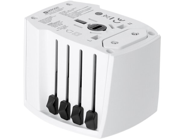 Adaptador viaje universal Skross Muv Usb 30w Pd blanco detalle 3