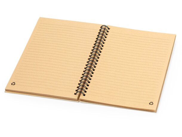 Libretas con anillas con logo para A5 en fibras recicladas Nigmar detalle 3
