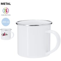 Taza sublimación Deriox metal blanco cromado