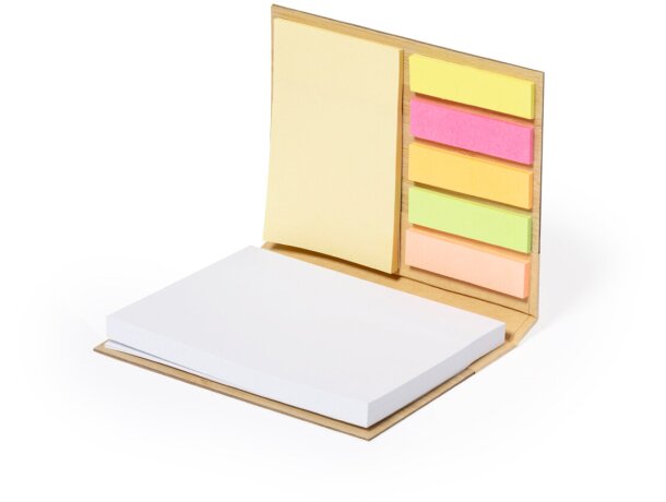 Bloc de bambú con notas adhesivas de colores Oresten detalle 2