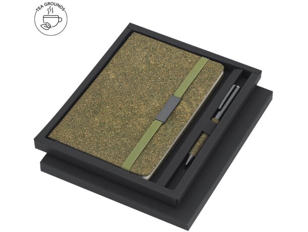 Set Malcon bloc de notas y bolígrafo de fibra de té reciclada detalle 1